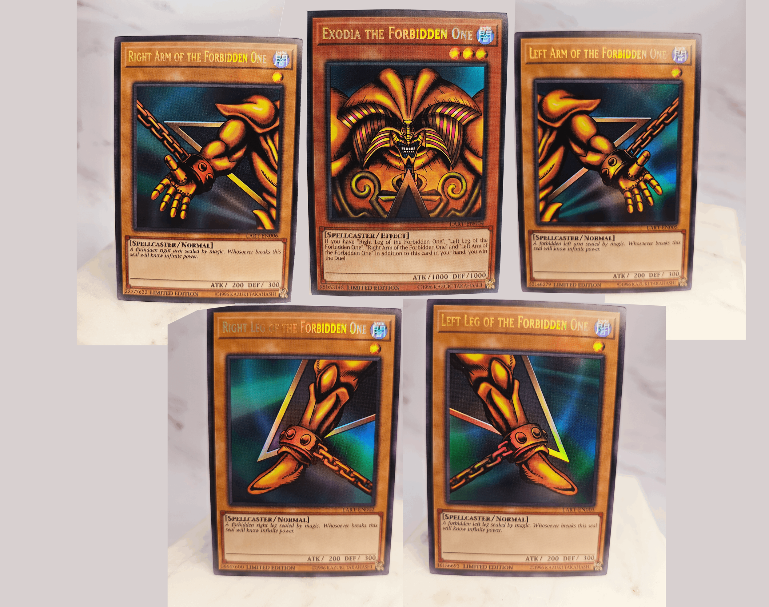 Set: Exodia the Forbidden One (Head), Left Arm, Leg, Right Arm Set: Exodia the Forbidden One (Head), Left Arm, Leg, Right Arm